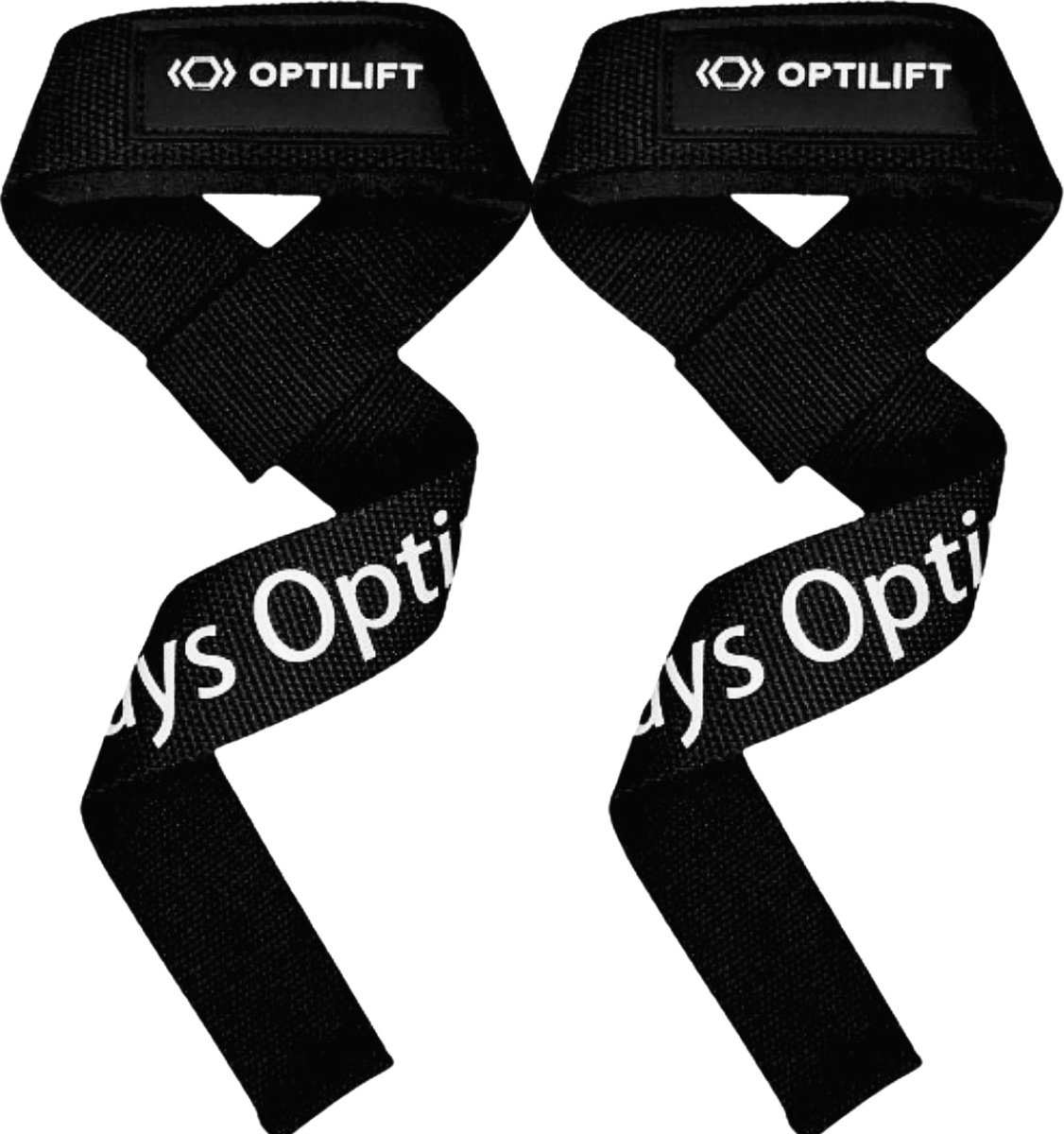 Optilift lifting straps – Wrist wraps - Deadlift straps - Krachttraining- Met extra grip – Zwart - Met zakje