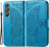 Coverup Vlinder Book Case - Geschikt voor Samsung Galaxy A15 Hoesje - Blauw