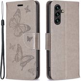 Coverup Vlinders Book Case - Geschikt voor Samsung Galaxy A15 Hoesje - Grijs