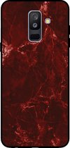 Smartphonica Telefoonhoesje voor Samsung Galaxy A6 Plus 2018 met marmer opdruk - TPU backcover case marble design - Rood / Back Cover geschikt voor Samsung Galaxy A6 Plus 2018