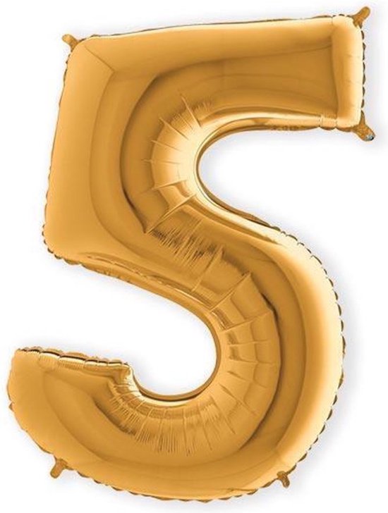 Gouden Folieballon Cijfer 3 - 86 cm Gouden Folieballon Cijfer 3 - 86 cm