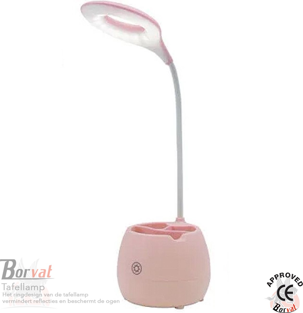 Borvat® - Tafellamp LED-aanraking met Penhouder - standaard Bureau-organizer - Slimme LED sfeerverlichting - nachtlampje voor Slaapkamerkantoor