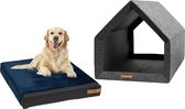 Rexproduct Niche Medisch pour chien – Niches d'intérieur – Coussin Medisch inclus – Niches pour intérieur – Niche pour chien – Lit pour chien fabriqué à partir de bouteilles PET recyclées – PETHome Gris foncé Blauw Marine