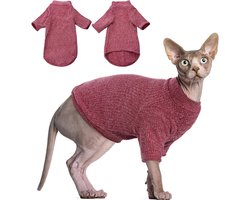 Haarloze katten vest coltrui trui, ademende schattige kat slijtage shirt kleding MAAT M Image