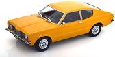 Het 1:18 gegoten model van de Ford Taunus L Coupé uit 1971 in oker. De fabrikant van het schaalmodel is KK Models. Dit model is alleen online verkrijgbaar