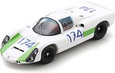 De 1:43 Diecast Modelauto van de Porsche 910 #174 van de Targa Florio uit 1967. De chauffeurs waren L. Cella en G. Biscaldi. De fabrikant van het schaalmodel is Spark. Dit model is alleen online verkrijgbaar.