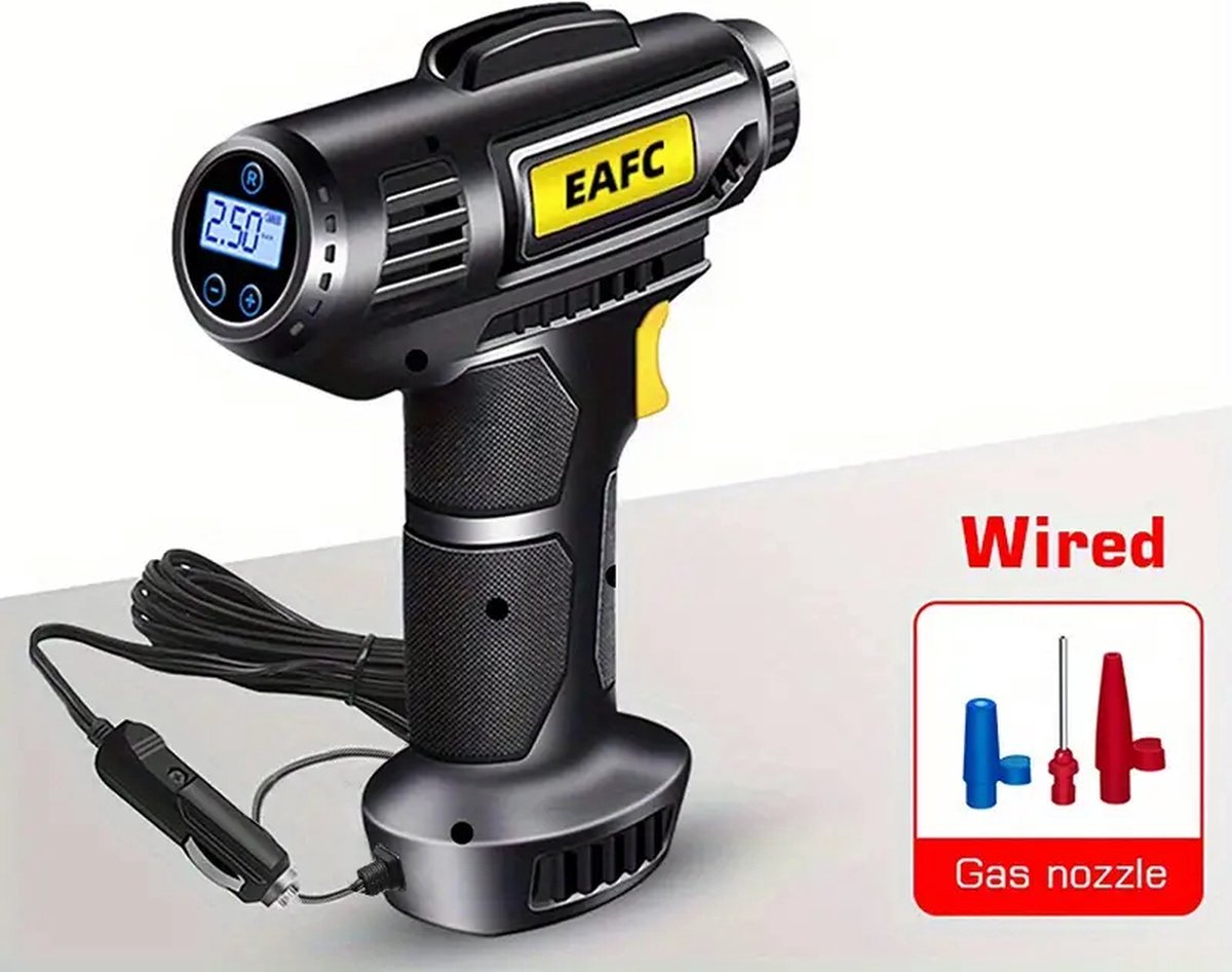 6000mAh Draagbare Luchtcompressor, 150PSI Minicompressor Met LED Zaklamp En 4 Opblaasmondstukken Elektrische Pomp Voor Auto Motorfiets Fietsbal 6000mAh Draagbare Luchtcompressor, 150PSI Minicompressor Met LED Zaklamp En 4 Opblaasmondstukken Elektrische Pomp Voor Auto Motorfiets Fietsbal