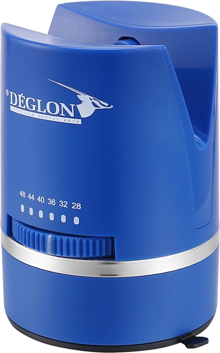 Déglon Handmatige messenslijper – instelbare hoeken – veelzijdig gebruik – blauw