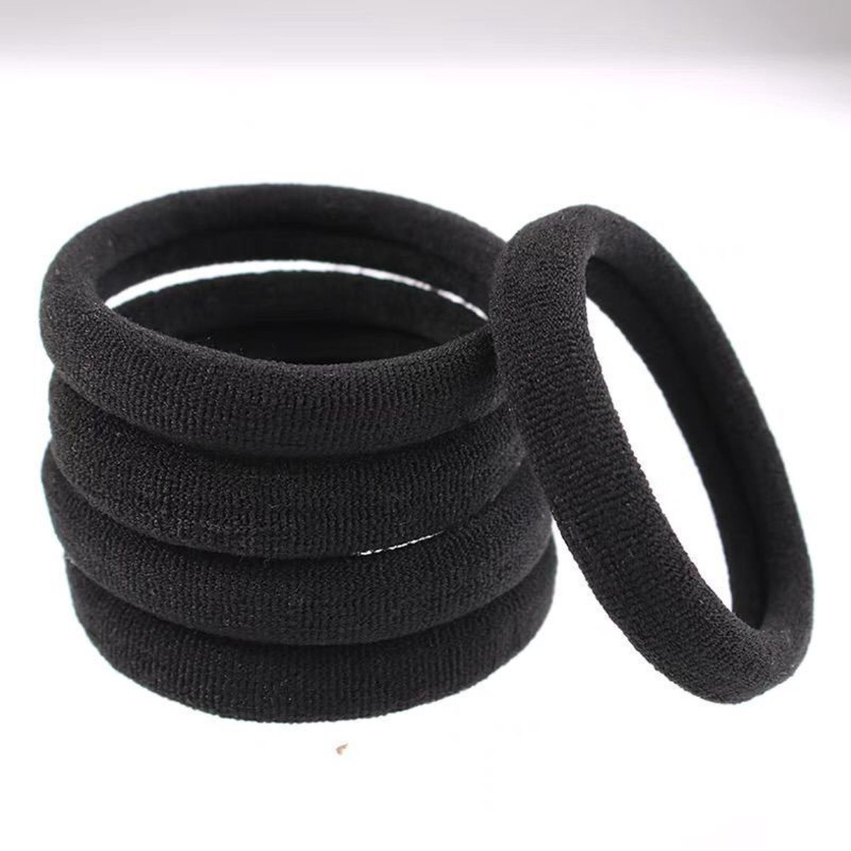 20 stuks Haarelastiekjes - stof Haarelastiekjes - Zwart - zachte elastiekjes zonder metaal - haar accessoires- Merk: Fyfanie — cadeau in Cadeau-ideeën - foto 2
