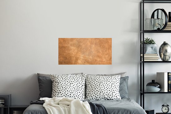 Stickers Stickers muraux - Structure en cuir marron clair - 80x40 cm - Film adhésif