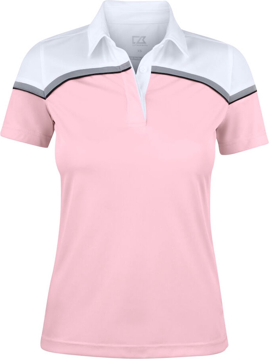 Cutter & Buck Seabeck Polo Dames 354429 - Lichtroze/wit - M