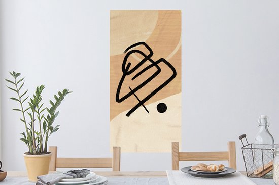 Stickers muraux - Zwart - Design - Marron - 40x80 cm - Feuille adhésive