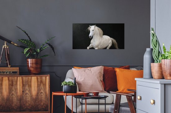 Muurstickers - Sticker Folie - Paarden - Zwart - Portret - 80x40 cm - Plakfolie - Muurstickers Kinderkamer - Zelfklevend Behang - Zelfklevend behangpapier - Stickerfolie