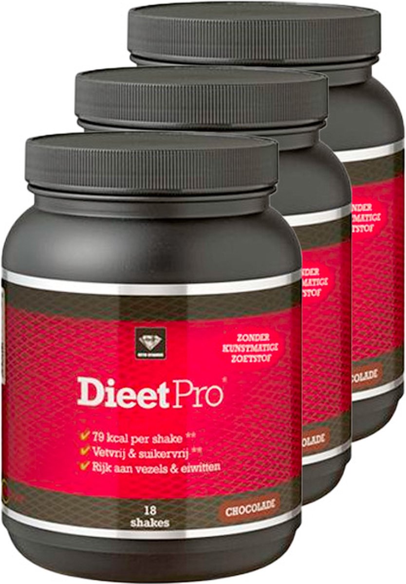 Bol.com Dieet Pro | Stevia | Chocolade | 3 stuks | 3 x 400 g aanbieding