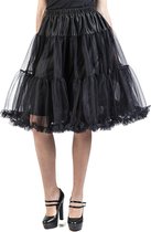 Hell Bunny zwarte petticoat rok polyester met onderrok en elastieken taille lengte 55 cm L XL 2XL 3XL