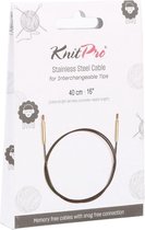 Knitpro - Fixed Verwisselbare Kabel Voor 40cm Naald - Zwart