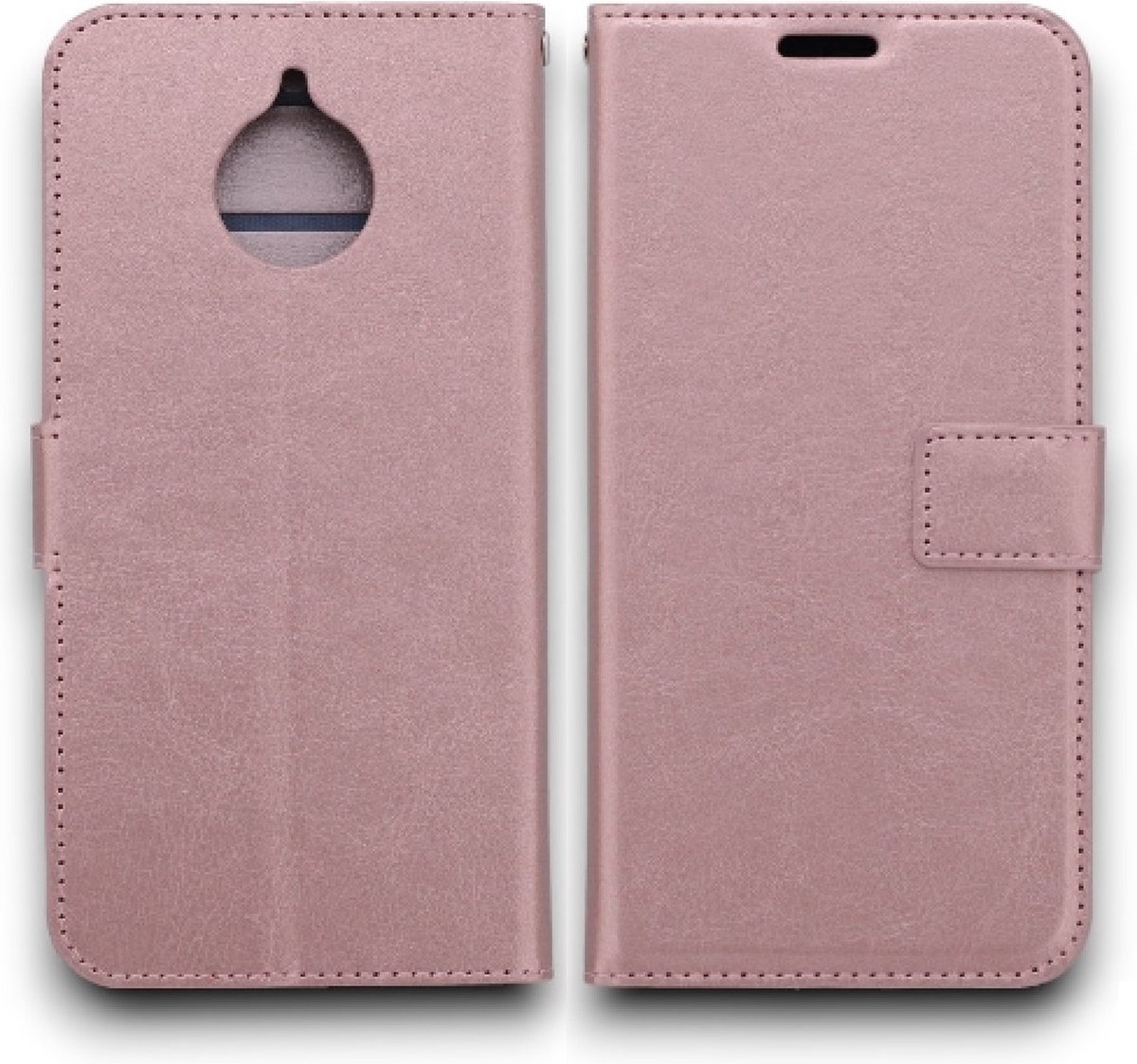Bookcase Geschikt voor Motorola Moto E4 Plus - Roségoud - portemonnee hoesje - ZT Accessoires