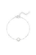 Bracelet clover with pearls - Armband- silver -Zilver - Yehwang