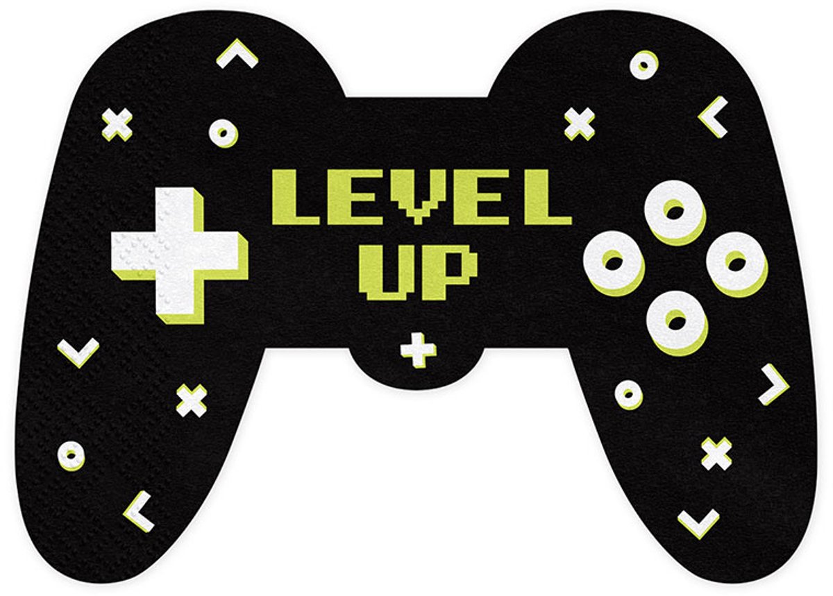 PartyDeco - Servetten gamepad 11 x 16 cm (12 stuks)