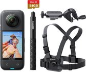 Insta360 X3 Fiets Combo - X3 camera - Fiets accessoire - 64GB geheugenkaart - Selfiestick