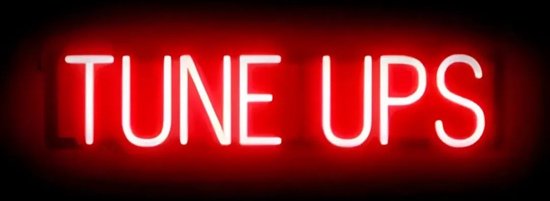 TUNE UPS - Lichtreclame Neon LED bord verlicht | SpellBrite | 74 x 16 cm | 6 Dimstanden - 8 Lichtanimaties | Reclamebord neon verlichting