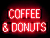 COFFEE & DONUTS - Lichtreclame Neon LED bord verlicht | SpellBrite | 78 x 38 cm | 6 Dimstanden - 8 Lichtanimaties | Reclamebord neon verlichting