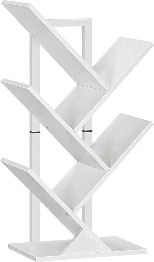 Tribesigns Boekenplank, 5-laags industriële boekenkast, open leunend opbergrek voor hoek, woonkamer, kantoor, 105x29,5x180cm (Rustic Brown