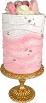 Viv! Figurine Décoration Noël Pasen - Layer cake avec macarons - or rose - 51cm