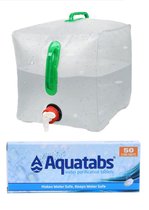 Nereb - Aquatabs + 20L Jerrycan/Watertank - Opvouwbaar- Kraan