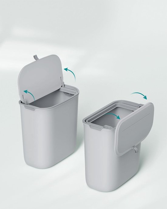 Keukenafvalemmer met deksel, 9 liter, biologische afvalemmer, hangende afvalverzamelaar, kunststof vuilnisemmer voor wandmontage, waterdicht, compostbak voor keuken, camper, kast