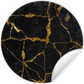 Wallpaper Circle - Marbre - Goud - Zwart - Aspect Marbre - Glitter - 120x120 cm - Wall Circle - Auto-Adhésif - Rond Papier Peint Autocollant XXL