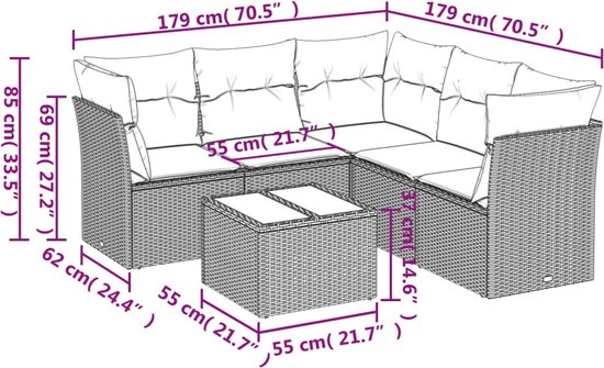 vidaXL-6-delige-Loungeset-met-kussens-poly-rattan-zwart