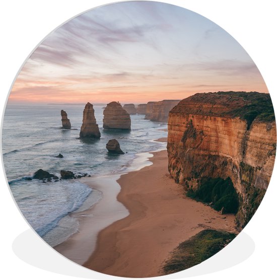 Cercle mural - Cercle mural Indoor - ⌀ 150 cm - Plastique - Plage - Sable - Mer - Pierre