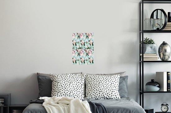 Stickers Stickers muraux - Fleurs - Roses - Pastel - 20x30 cm - Feuille adhésive