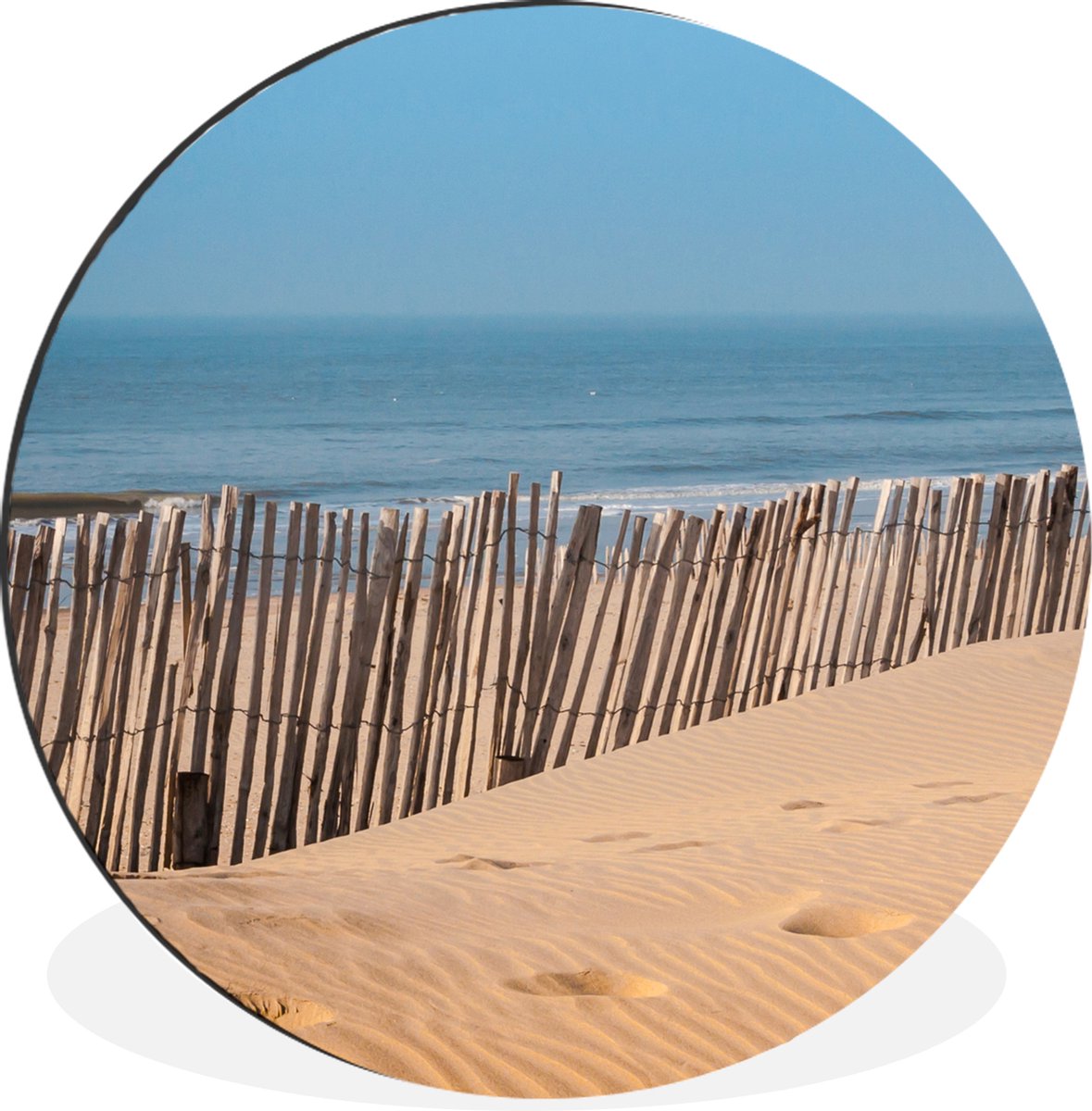 WallCircle - Wandcirkel - Muurcirkel - Strand - Zee - Palen - Aluminium - Dibond - 140x140