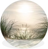 WallCircle - Cercle mural ⌀ 120 - Sable - Herbe - Soleil - Tableaux ronds salon - Plaque murale ronde - Cercle de Décoration murale - Décoration de chambre à l'intérieur - Décoration murale - Accessoires de maison XXL