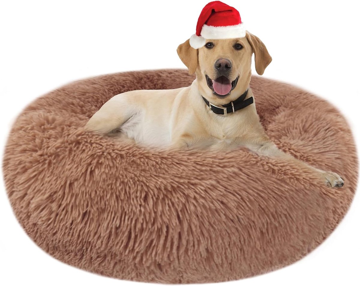 Lit Pour Chien Lit Ronde En Forme De Beignet, Confortable Et Moelleux Panier Pour Chien 100cm Gris Clair 97209232