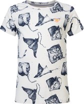 Noppies Boys Tee Duson short sleeve all over print Jongens T-shirt - Whisper White - Maat 128