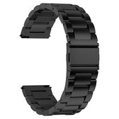 Roestvrijstalen horlogebandjes heren en dames - 22mm - zwart - tegen water - snelsluiting