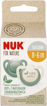 NUK | For Nature | Siliconen fopspenen | Gemaakt van natuurlijke grondstoffen | groen | set van 2 0-6 maanden