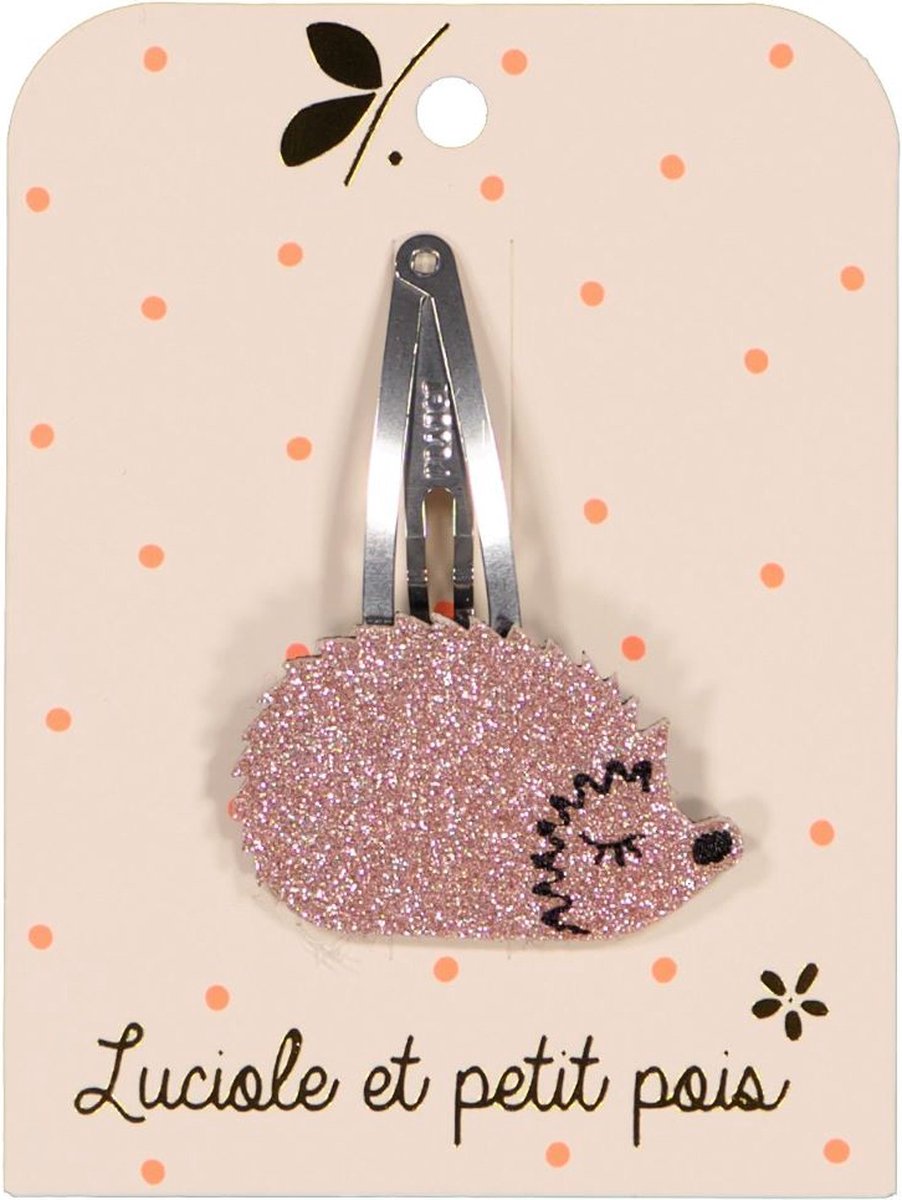 Luciole Et Petit Pois | Haarknipjes | Haarspeldjes | Glitter | Egel Roze | 5cm | 1 Stuk