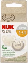 NUK | For Nature | Siliconen fopspenen | Gemaakt van natuurlijke grondstoffen | crème | set van 2 0-6 maanden