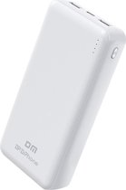 Drphone EnerGleam Pro - Banque d'alimentation - 20 000 mAh - Banque Power portable avec 2 Portes USB - Wit