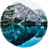 Label2X Cercle mural petite montagne - Ø 40 cm - Dibond (intérieur & extérieur)