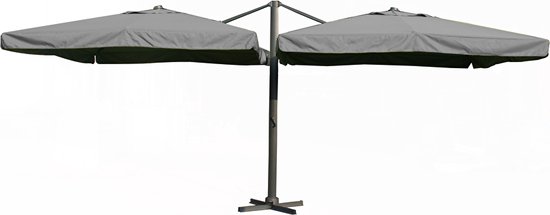 Paralux dubbele parasol donkergrijs 300x300cm
