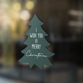 Label2X - Autocollant Joyeux Sapin de Noël - Vert - 30cm - Noël - Décoration de Noël - Décorations de Noël