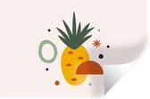 Muurstickers - Sticker Folie - Ananas - Tropisch - Fruit - 30x20 cm - Plakfolie - Muurstickers Kinderkamer - Zelfklevend Behang - Zelfklevend behangpapier - Stickerfolie