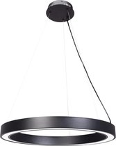 Plafonnier suspendu LED - Lampe suspendue ronde LED noire - Lustre LED 1 anneau - Bureau rond, salle à manger, couloir/escalier, cuisine Lampe suspendue LED, chambre d'enfant, salon, chambre