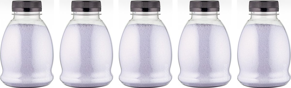 Goedkoopste Scrubzout Lavendel - 375 gram - Fles met zwarte dop - Set van 5 stuks - Hydraterende Lichaamsscrub