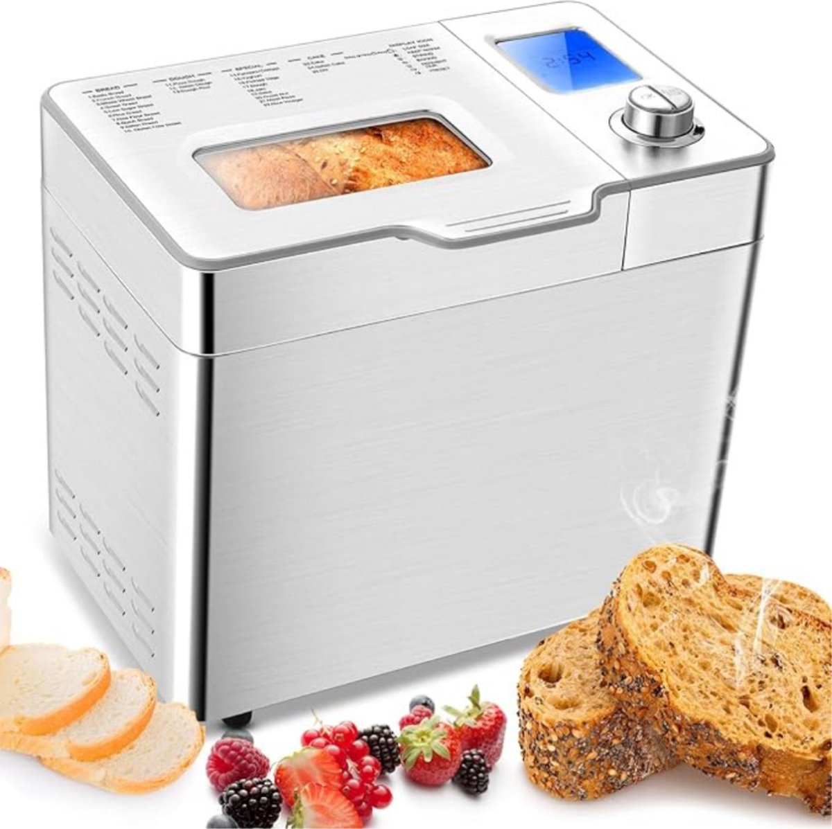 Professionele Broodbakmachine – Automatisch – 25 Programma’s – 500-1000 g – 550W – Zilver - HOMESECURE